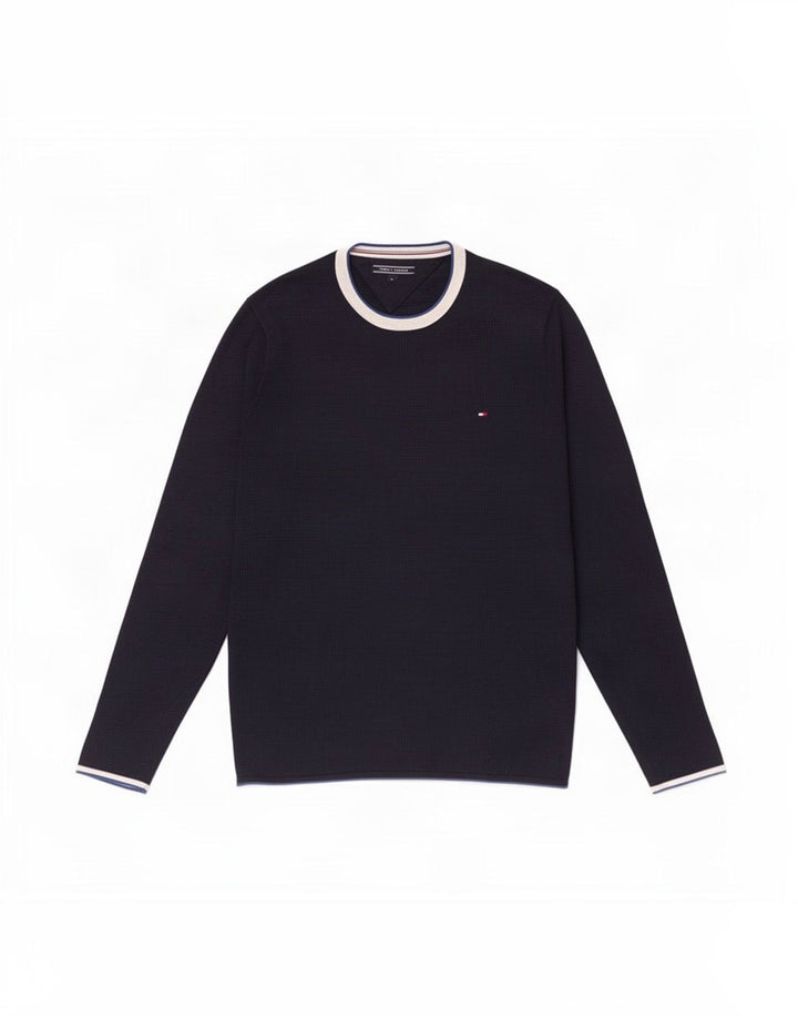 Tommy Hilfiger Top de hombre de manga larga con bloques de color azul marino grande