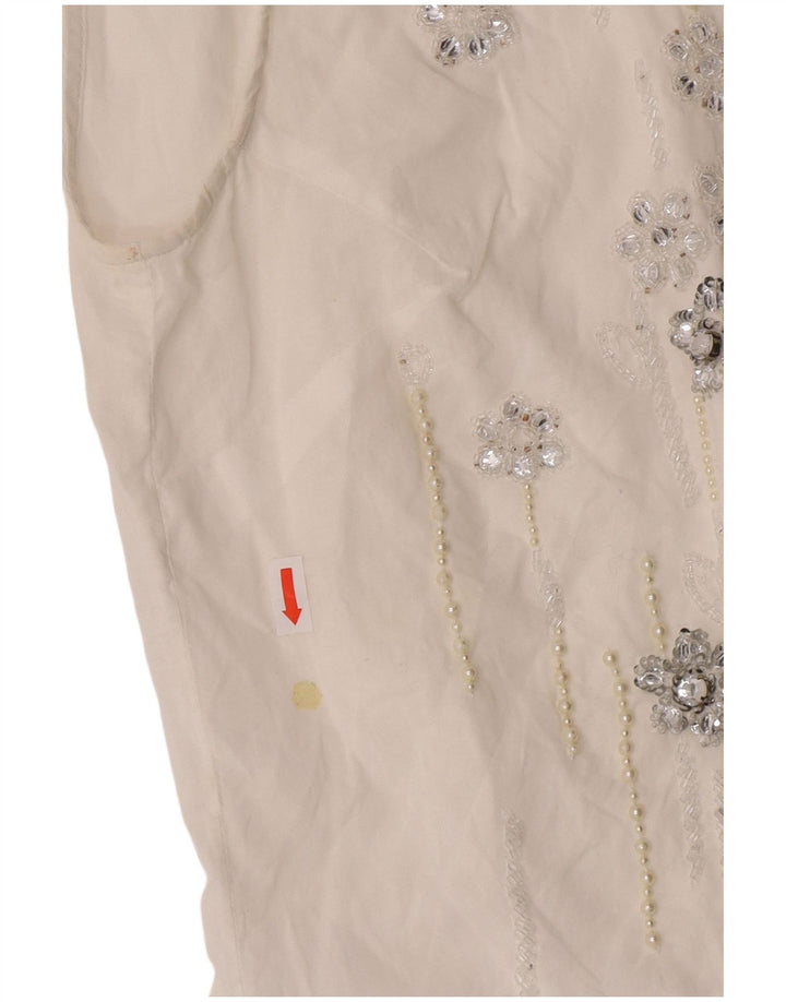 Dolce & Gabbana Blusa Sin Mangas Para Mujer IT 44 Medium White Designer