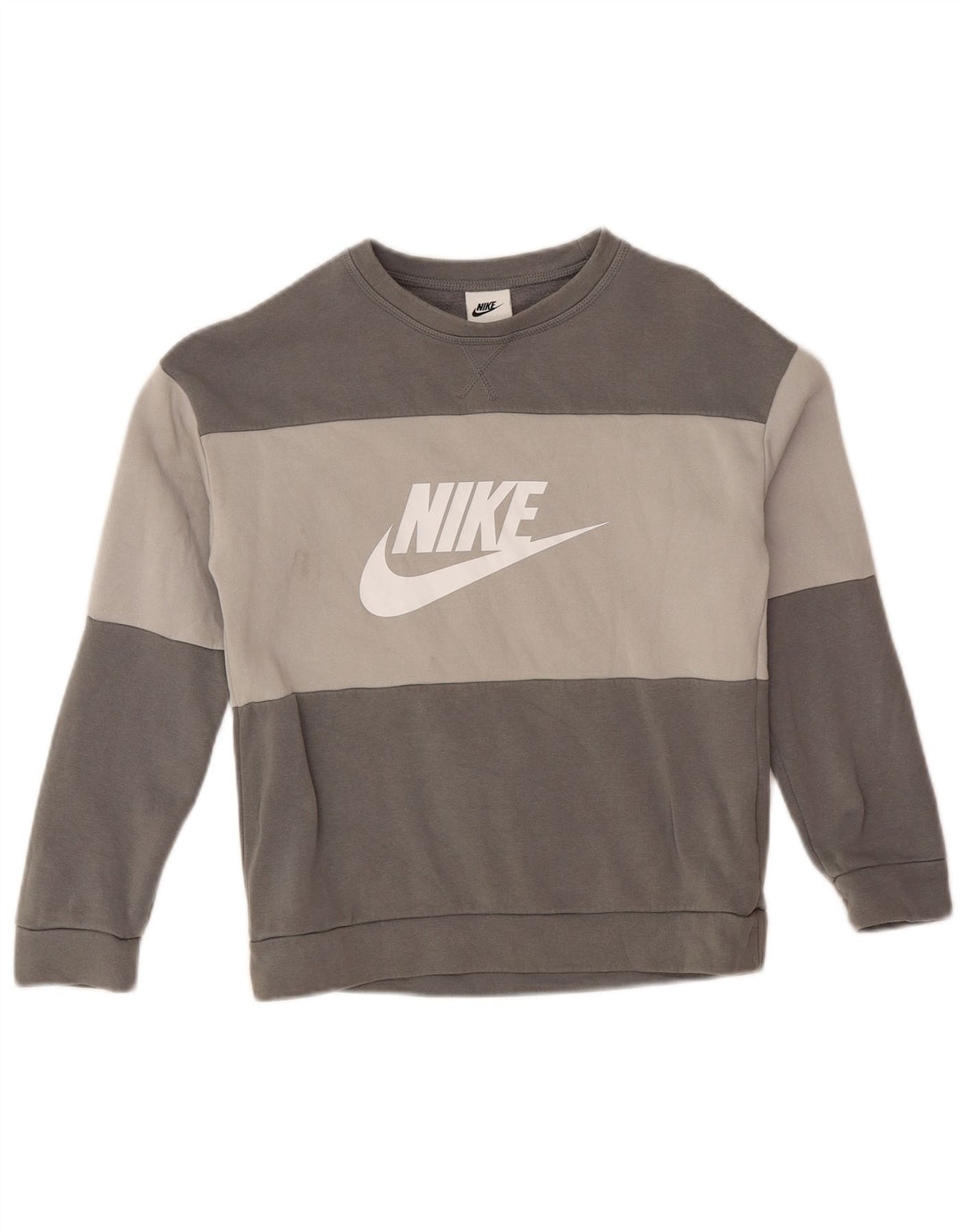 NIKE Sudadera estampada para niños 10-11 años Gris medio Colorblock