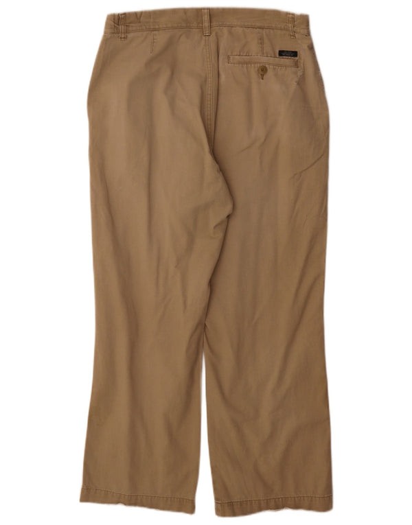 Marks & Spencer Mens Straight Chino Trousers W34 L29 Beige Cotton