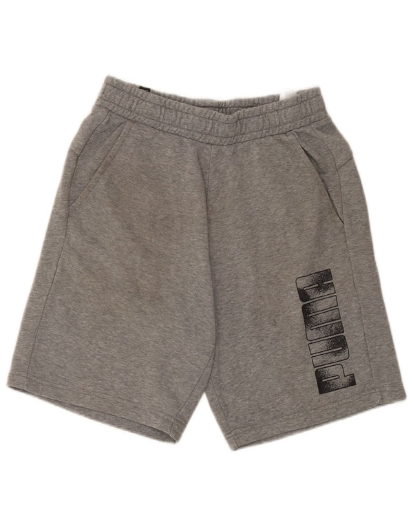 Puma Pantalones cortos deportivos gráficos para hombre de algodón moteado gris pequeño