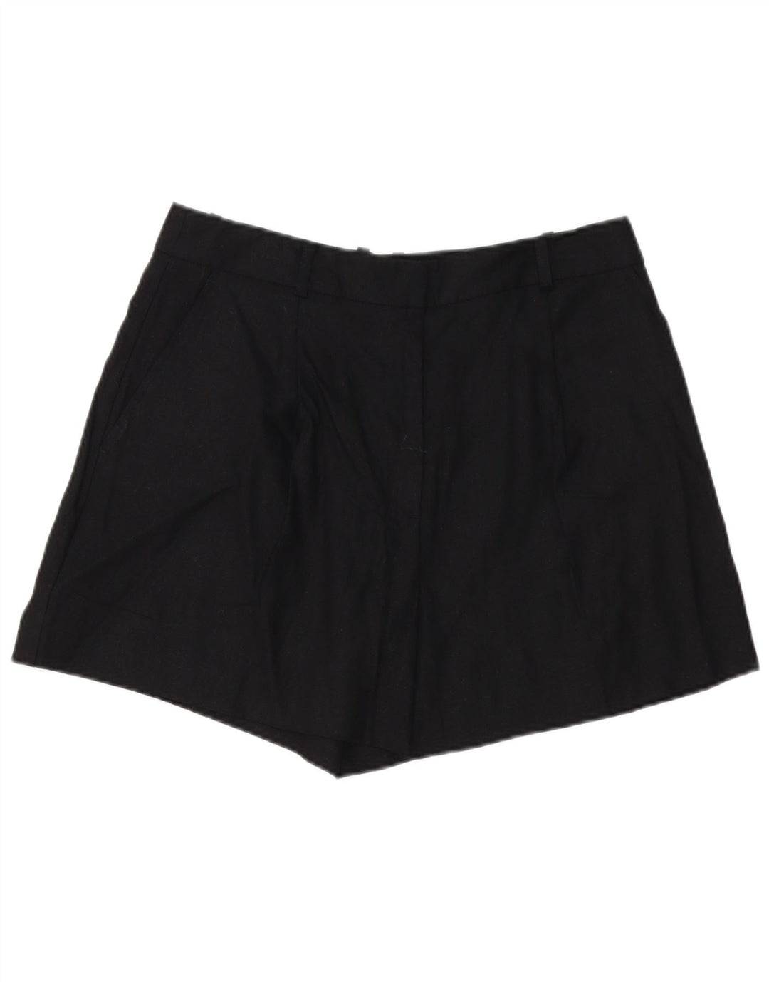 Zara Mujer Pantalones Cortos Chinos Grande W32 Lino Negro