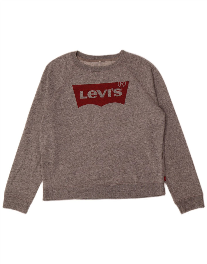 Levi's Sudadera gráfica para mujer Jumper UK 44 Gris medio moteado