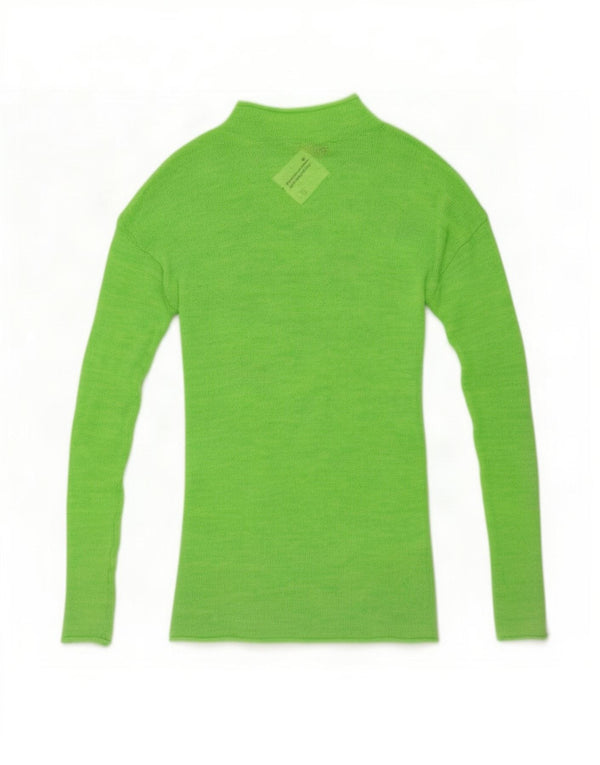 Zara Mujer Cuello Alto Jersey Jersey Reino Unido 10 Pequeño Acrílico Verde