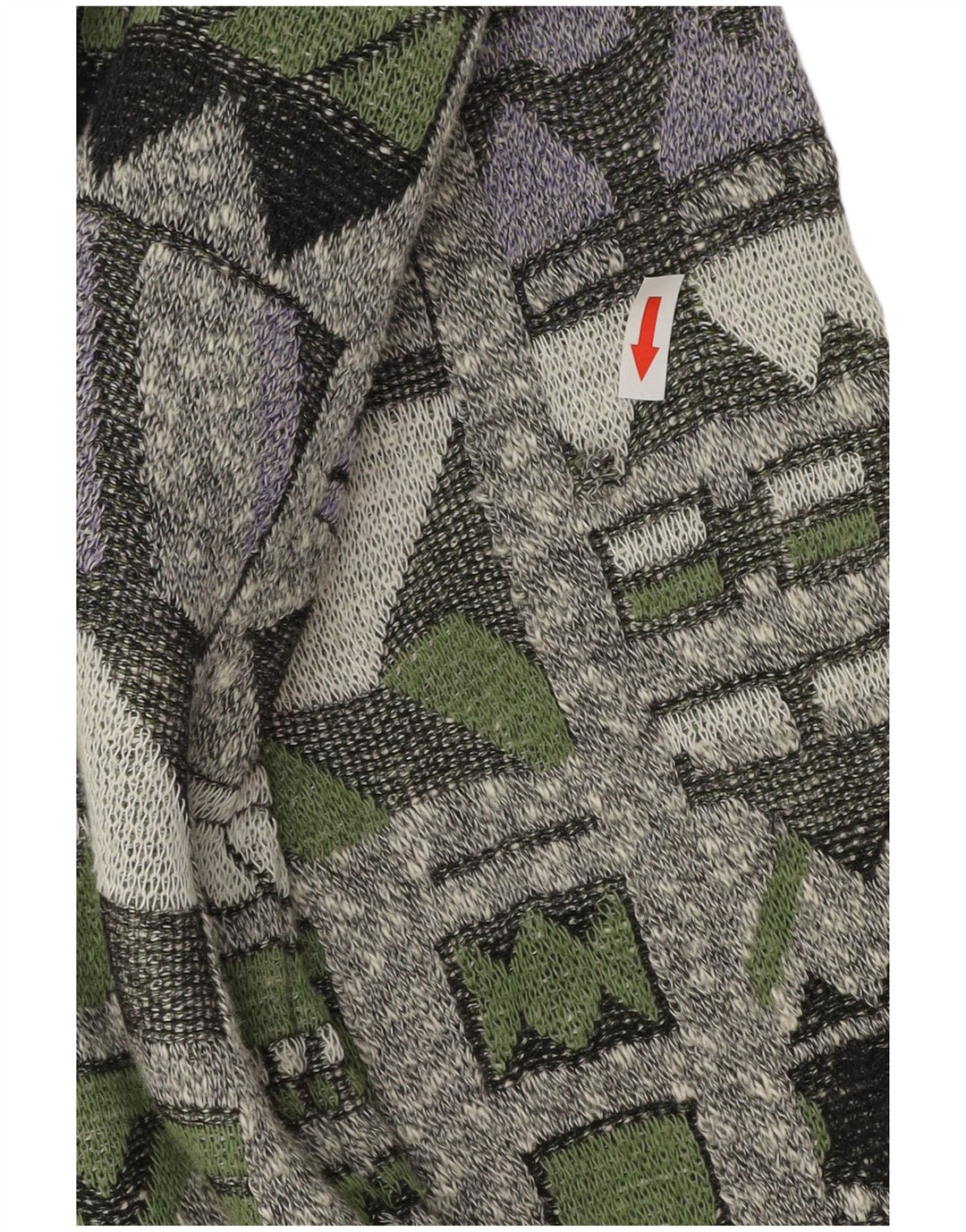 VINTAGE Suéter cárdigan para hombre 2XL Geométrico multicolor