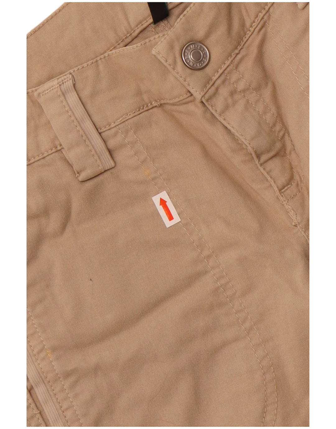 Benetton Pantalón Cargo Slim Mujer IT 42 Medium W30 L30 Algodón Beige