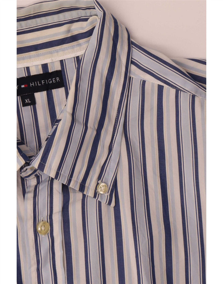 Camisa Tommy Hilfiger Hombre XL Algodón Rayas Azul