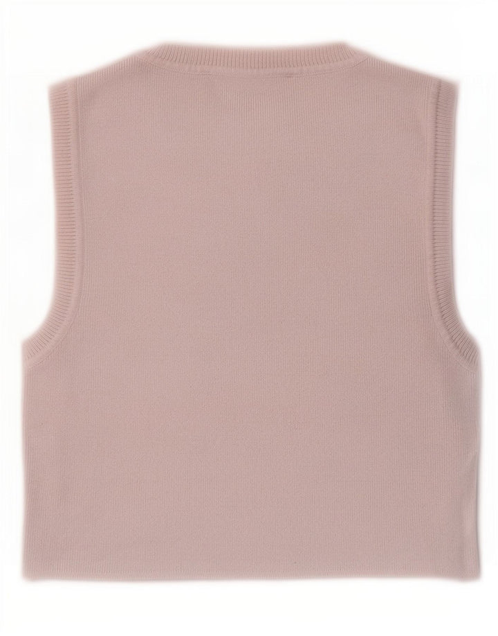 Zara Mujer Crop Chaleco Top Reino Unido 42 Medio Beige