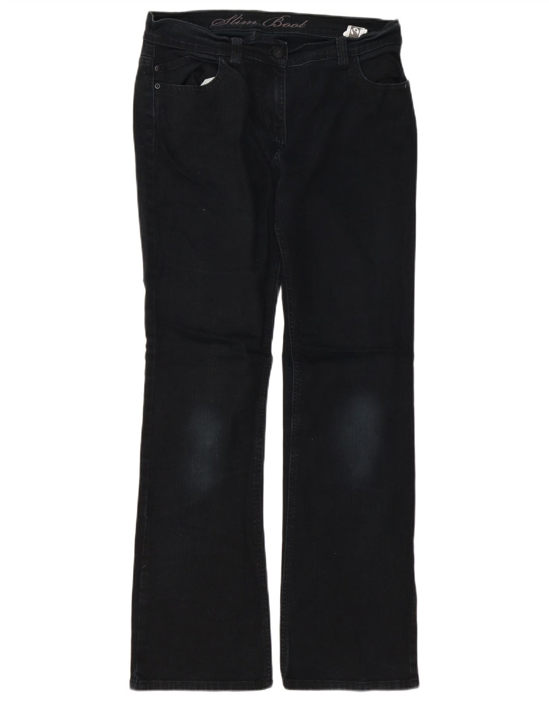 Marks & Spencer Jeans Slim Bootcut para Mujer UK 12 Medium W32 L30 Algodón Negro