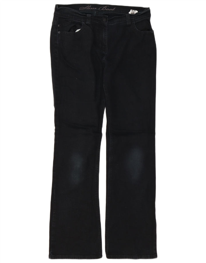 Marks & Spencer Jeans Slim Bootcut para Mujer UK 12 Medium W32 L30 Algodón Negro
