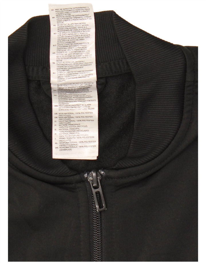 Adidas Mujer Chándal Top Chaqueta UK 12/14 Mediano Negro Poliéster