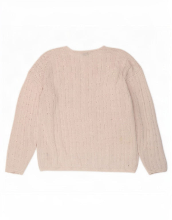 Marks & Spencer Jersey con Cuello Barco para Mujer UK 46 Grande Algodón Rosa