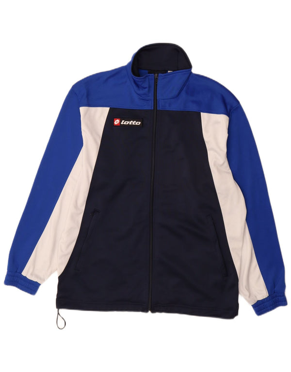 Lotto Hombre Chándal Top Chaqueta Grande Azul Marino Colorblock Poliéster