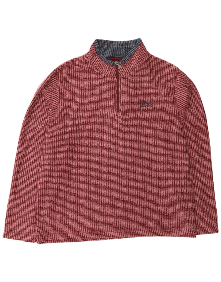 Weird Fish Jersey de forro polar con cuello y cremallera para hombre, 2XL, poliéster rosa