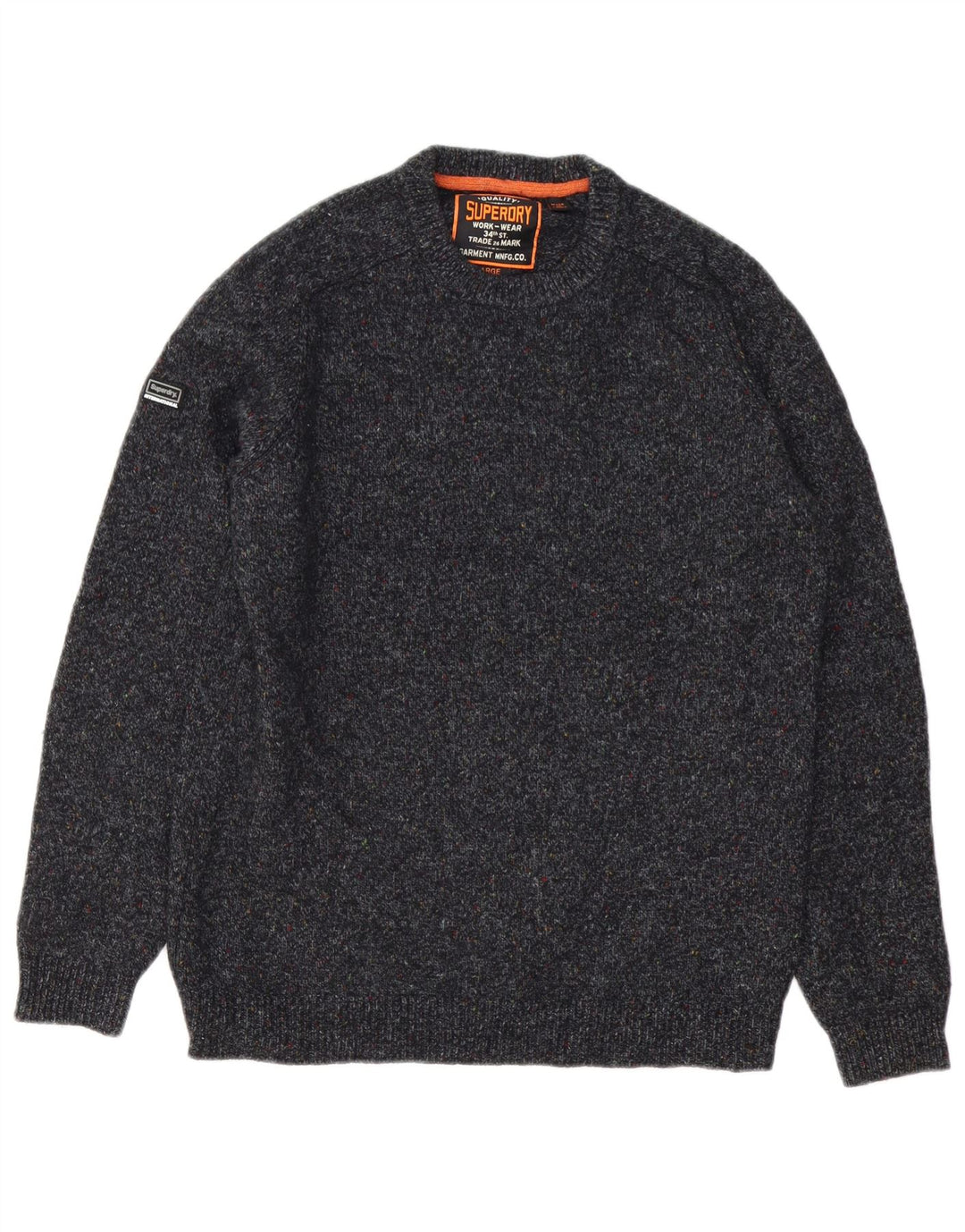 Superdry Jersey De Cuello Redondo Para Hombre De Lana Moteada Gris Grande