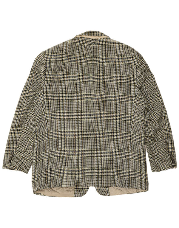 HUGO BOSS Chaqueta tipo blazer de 2 botones para hombre UK 40 Large Green Houndstooth