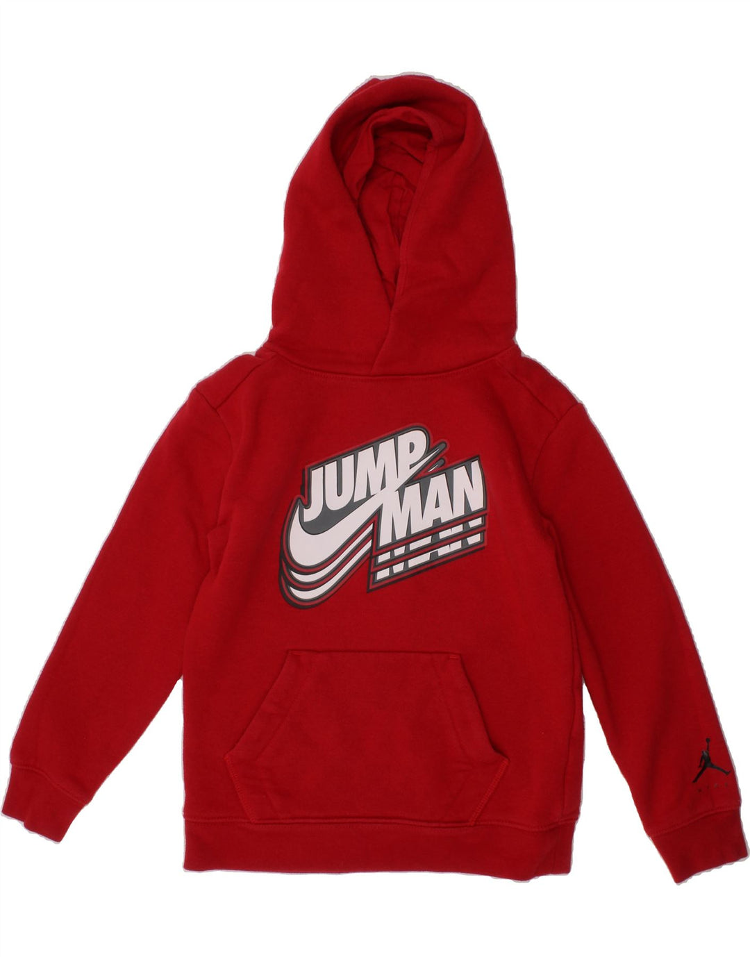 NIKE Boys Graphic Hoodie Jumper 5-6 Years Medium Red Cotton Vintage Nike and Second-Hand Nike from Messina Hembry 