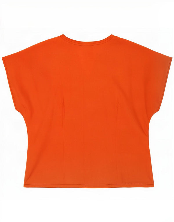 Blusa camisera extragrande de manga corta vintage para mujer EU 36 Small Orange