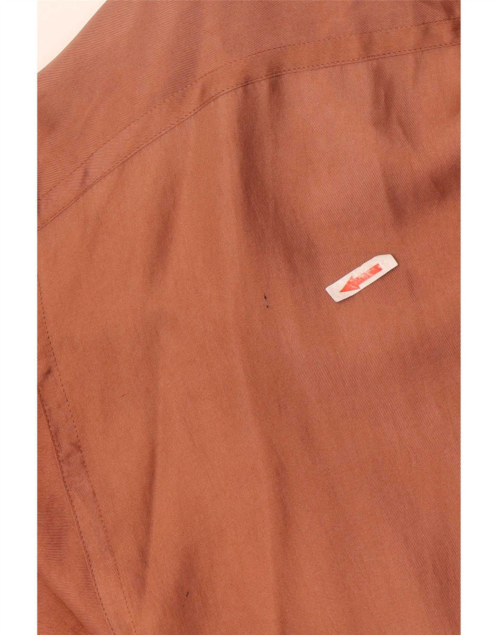 Vintage Mens Bomber Chaqueta Reino Unido 38 Seda Rosa Mediana