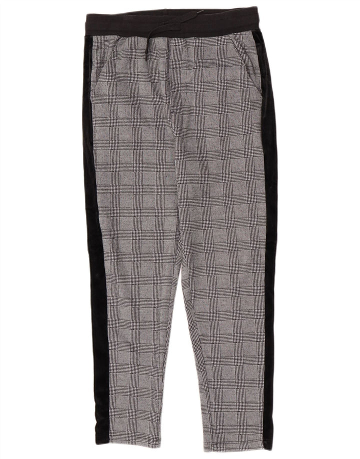 Zara Hombre Pantalones Cortos Delgados Medianos W31 L25 Poliéster De Pata De Gallo Gris