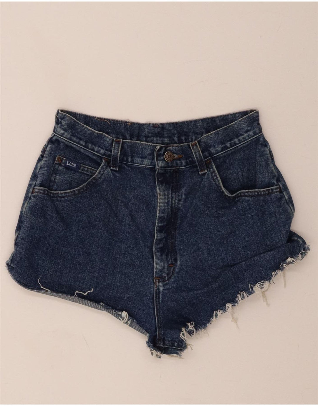LEE Womens Denim Shorts W28 Medium  Navy Blue Vintage Lee and Second-Hand Lee from Messina Hembry 