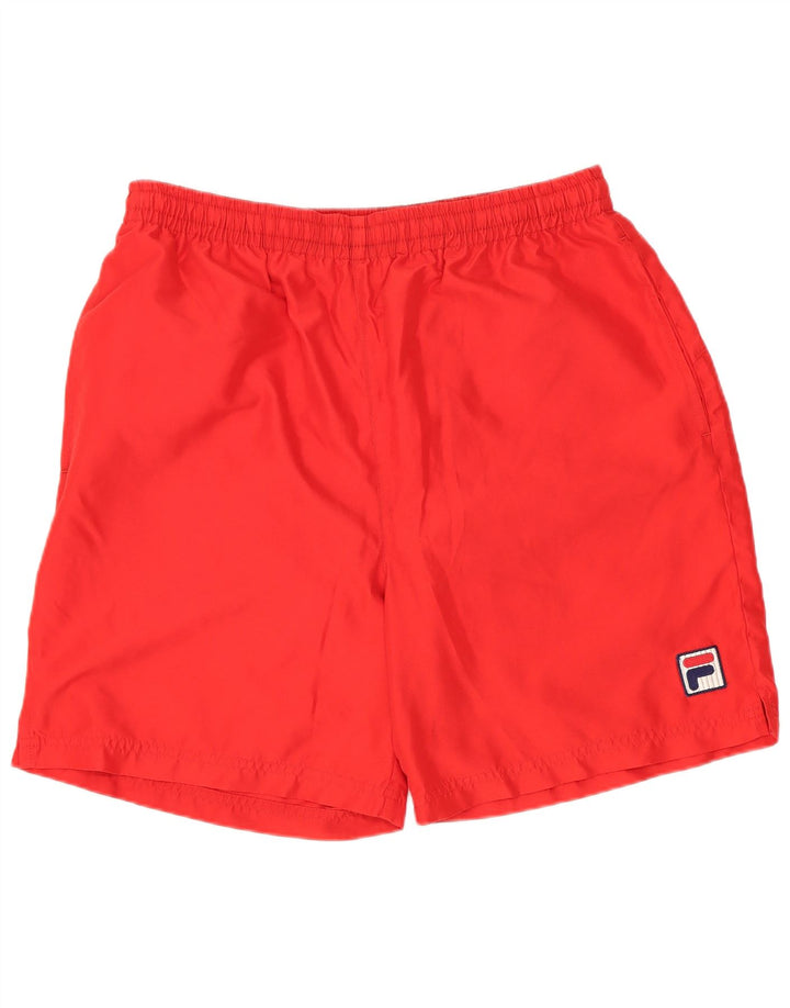 FILA Pantalones cortos deportivos White Line para hombre Poliéster rojo medio