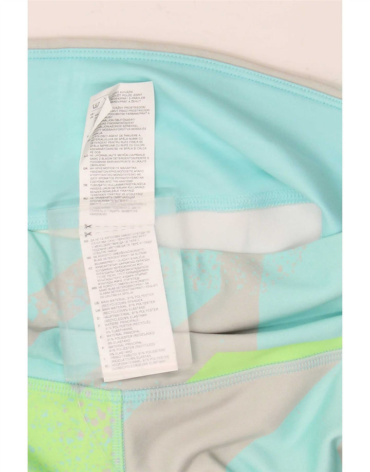 Reebok Leggings Capri para Mujer UK 12/14 Poliéster geométrico Turquesa Medio