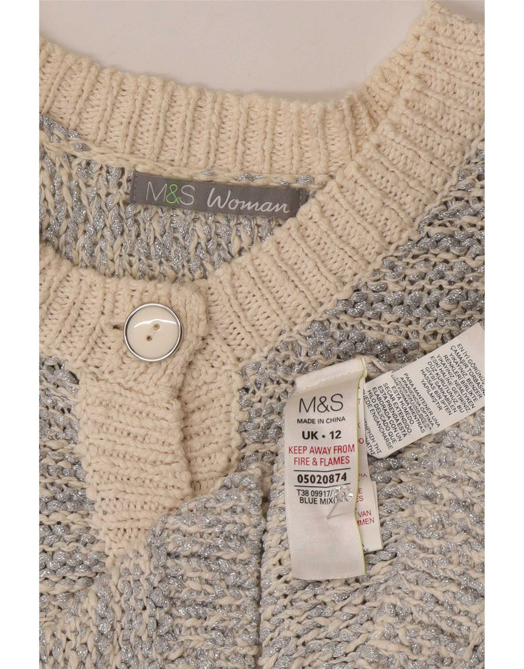 Marks & Spencer - Cárdigan para mujer, talla 40, talla mediana, color plateado