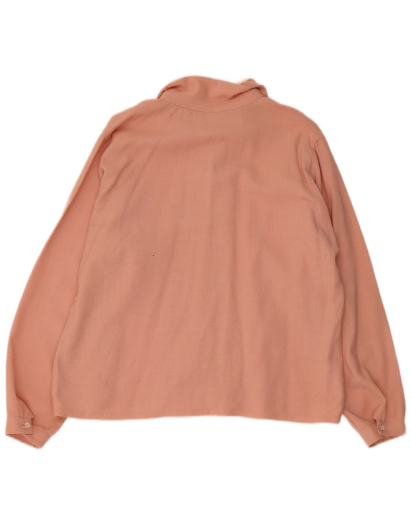 Vintage mujer camisa blusa Reino Unido 16 rosa grande