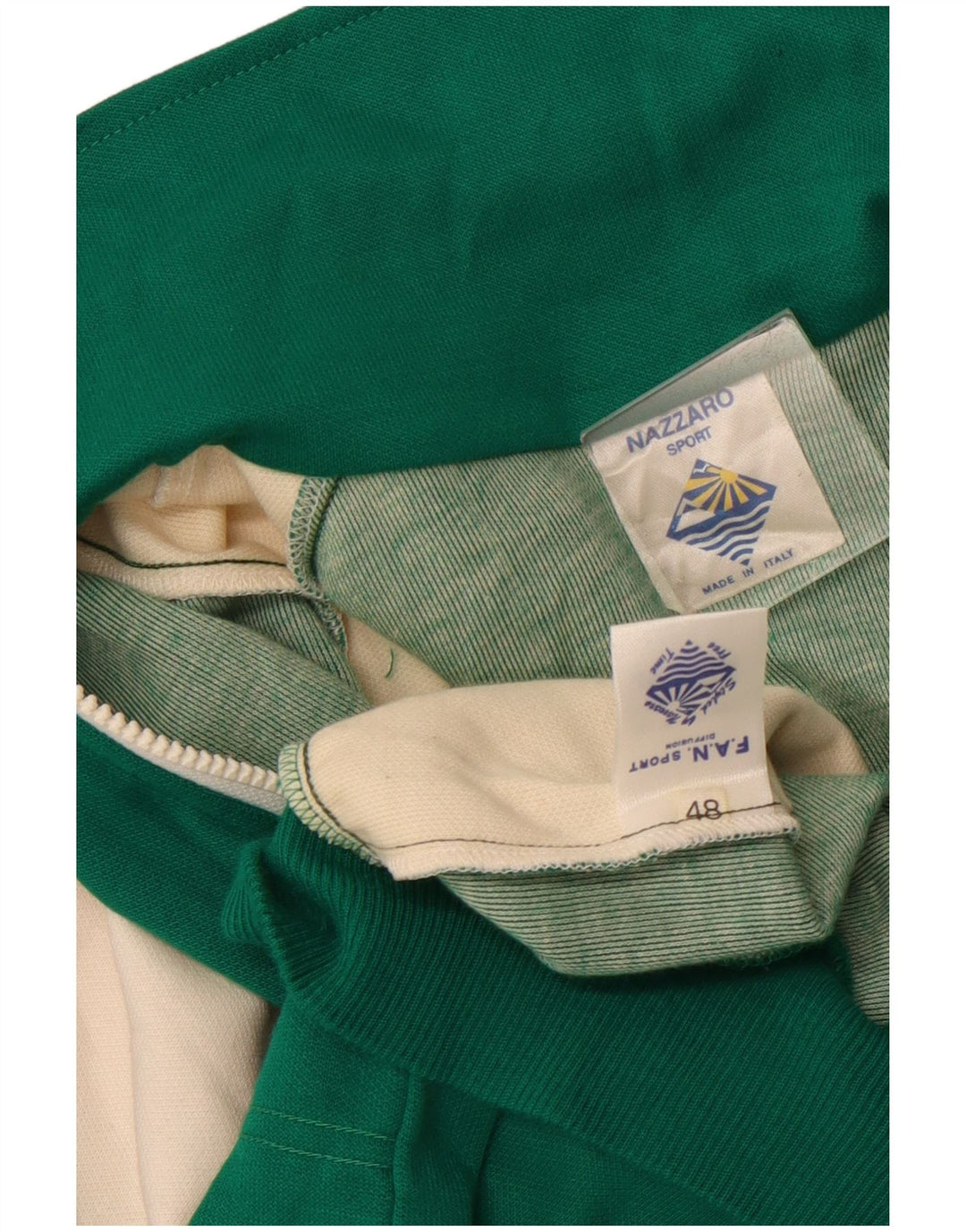 VINTAGE Chaqueta superior de chándal gráfico para mujer IT 48 XL Bloque de color verde