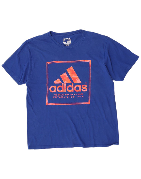 Adidas Hombre Camiseta Gráfica Top XL Algodón Azul