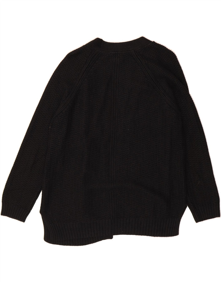FAT FACE Womens Open Cardigan Sweater UK 12 Medium Black Viscose Vintage Fat Face and Second-Hand Fat Face from Messina Hembry 