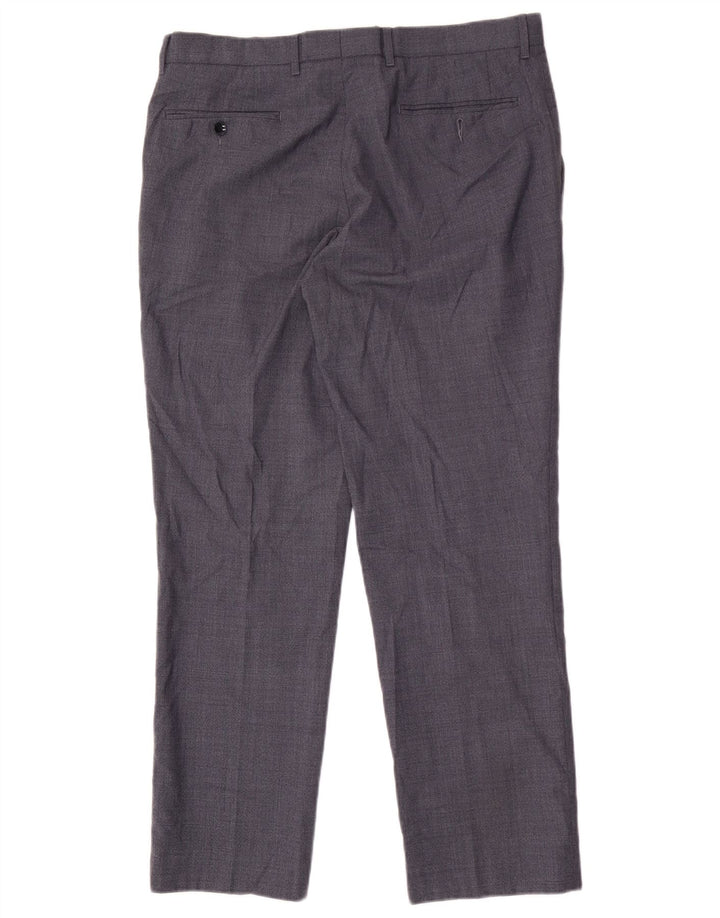 Marks & Spencer Pantalones de traje rectos Autograph para hombre W34 L29 Lana azul