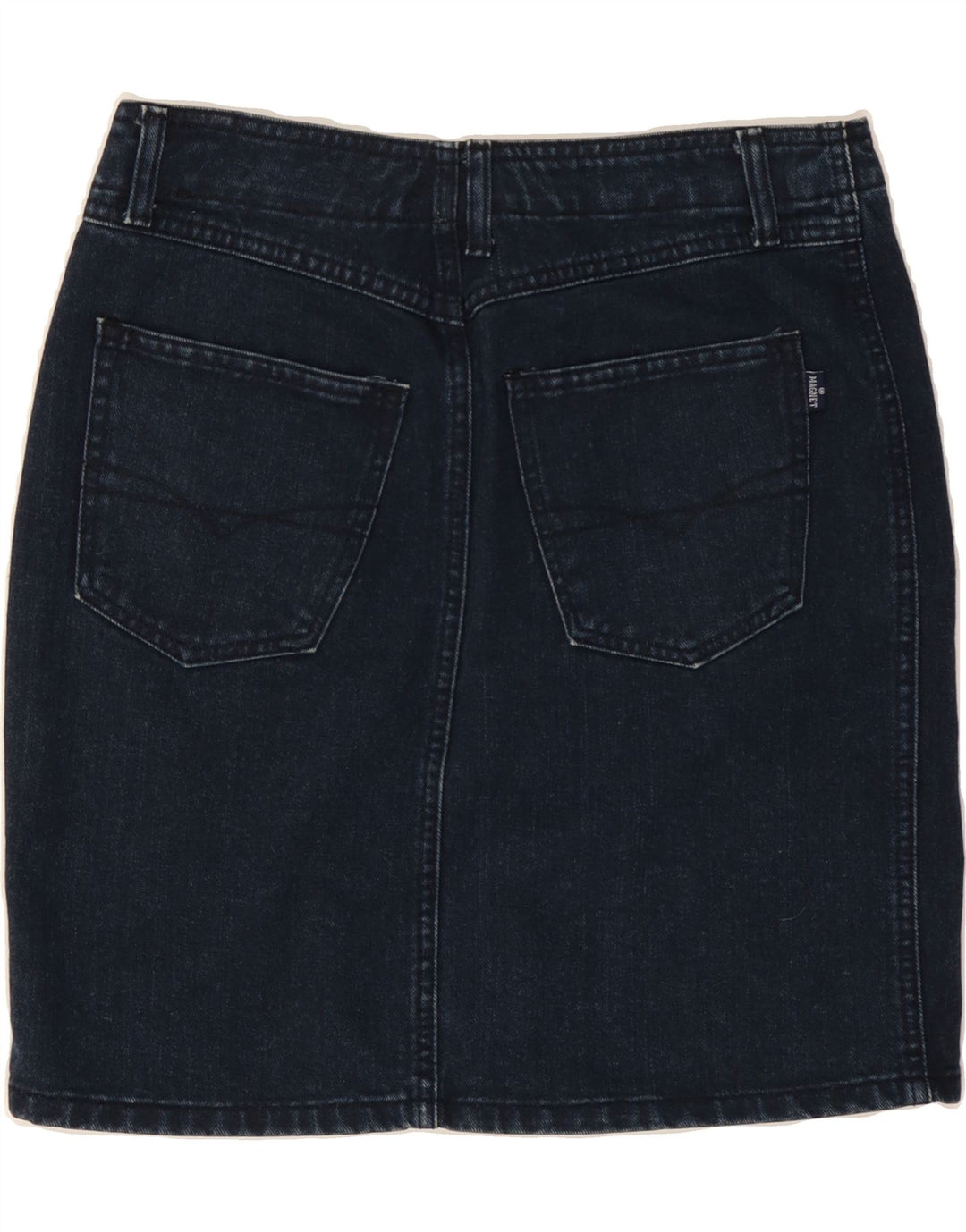 VINTAGE Falda vaquera para mujer IT 40 Pequeña W27 Azul marino