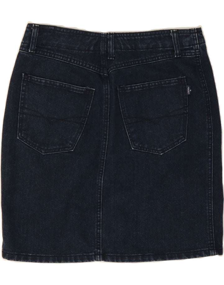VINTAGE Falda vaquera para mujer IT 40 Pequeña W27 Azul marino