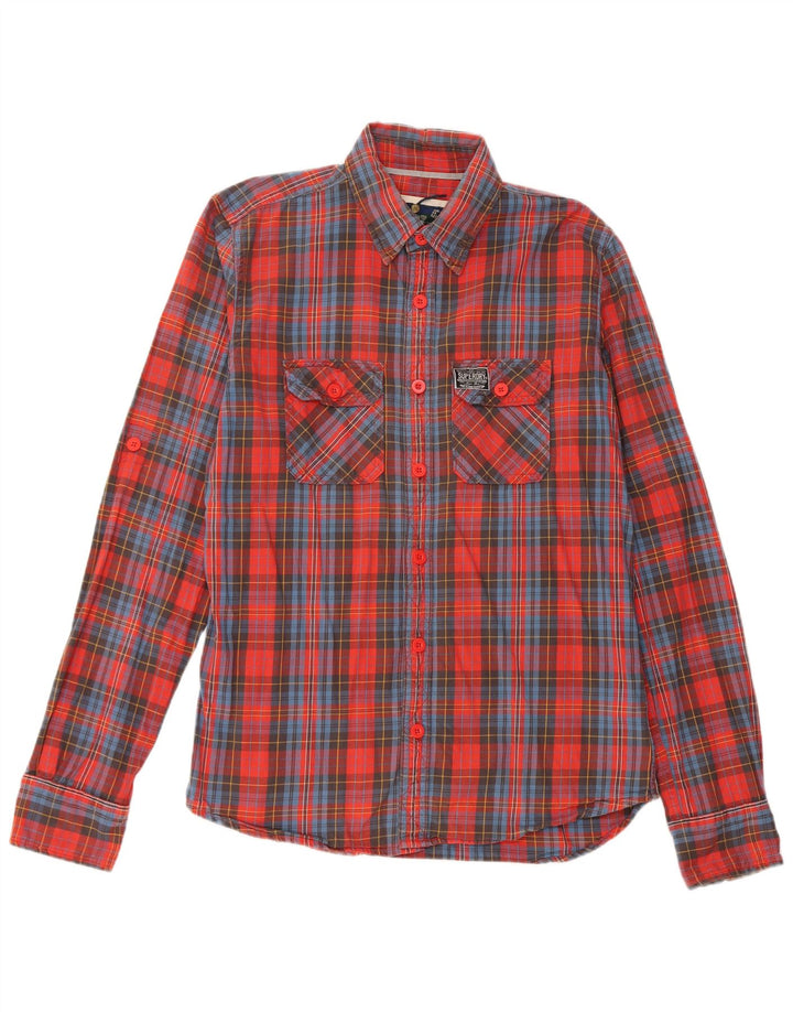Superdry Camisa De Franela XL De Algodón A Cuadros Rojos