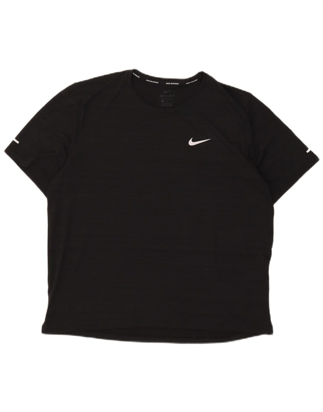 Camiseta Nike Dri Fit para hombre, talla grande, poliéster a rayas negras