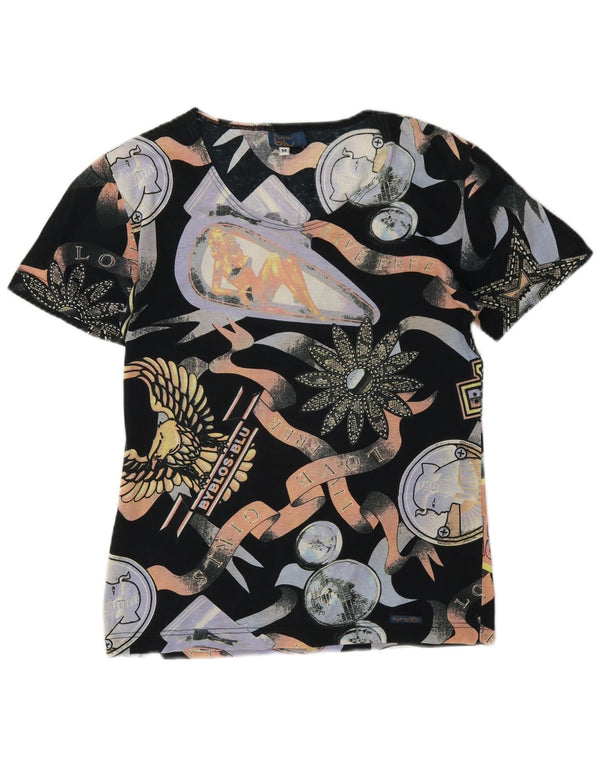 Byblos Camiseta gráfica para mujer Top UK 40 Mediano Algodón multicolor