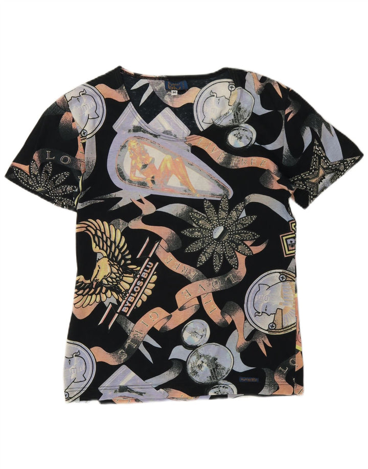 Byblos Camiseta gráfica para mujer Top UK 40 Mediano Algodón multicolor