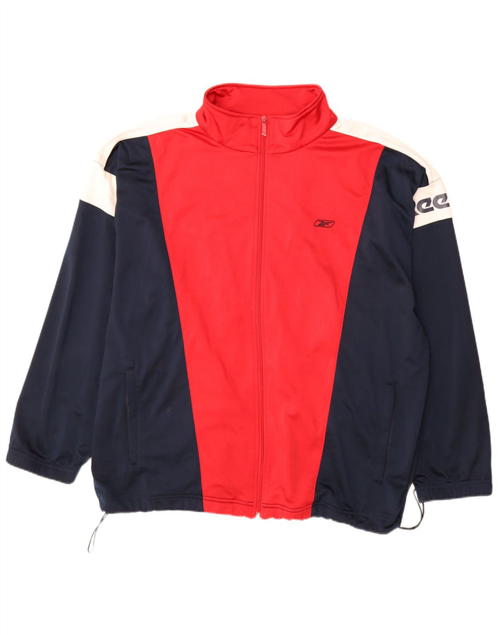Reebok Hombre Chándal Top Jacket XL Rojo Colorblock Poliéster Deportes