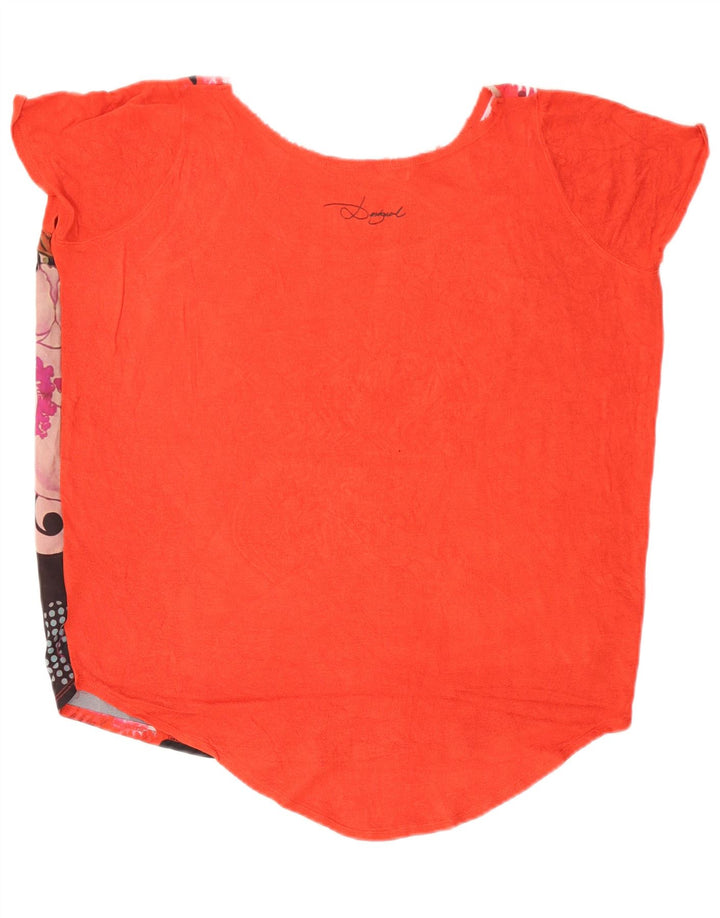 Desigual Mujer Crazy Pattern Camiseta extragrande UK 10 Small Red Floral