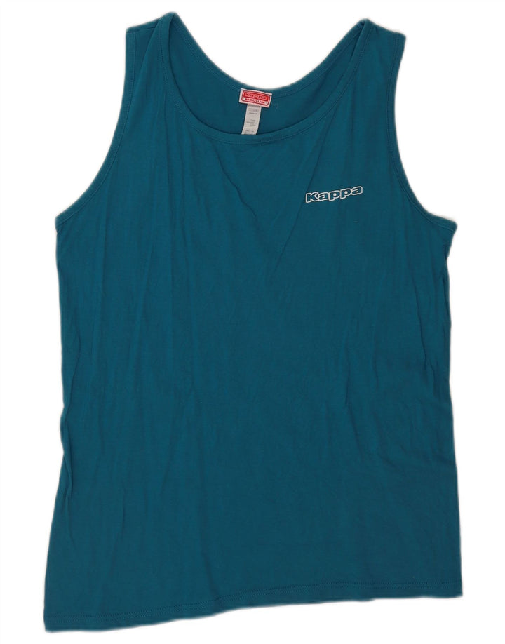 Kappa - Camiseta sin mangas para mujer, talla 40, algodón azul medio