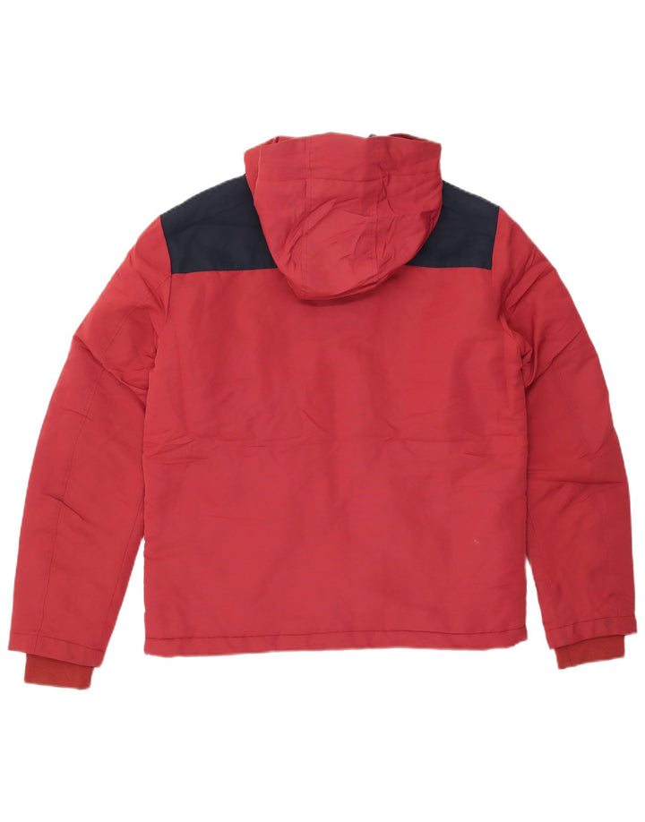 JACK & JONES Chaqueta cortavientos con capucha para hombre UK 38 Medium Red Colourblock