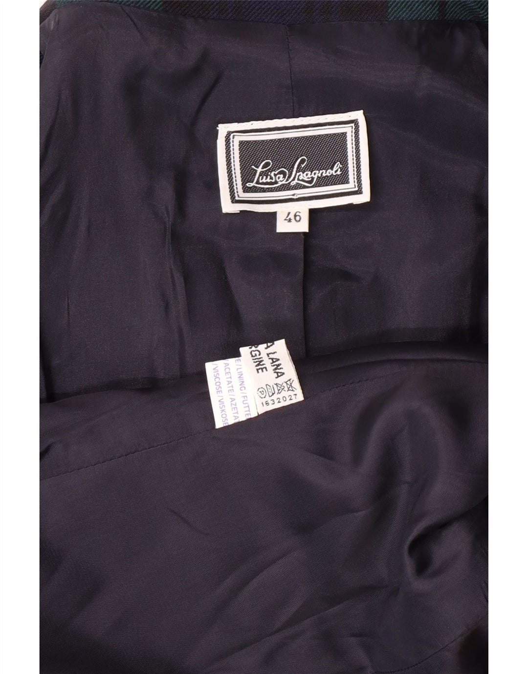 LUISA SPAGNOLI Chaqueta Blazer para Mujer IT 46 Grande Verde Cuadros Clásico