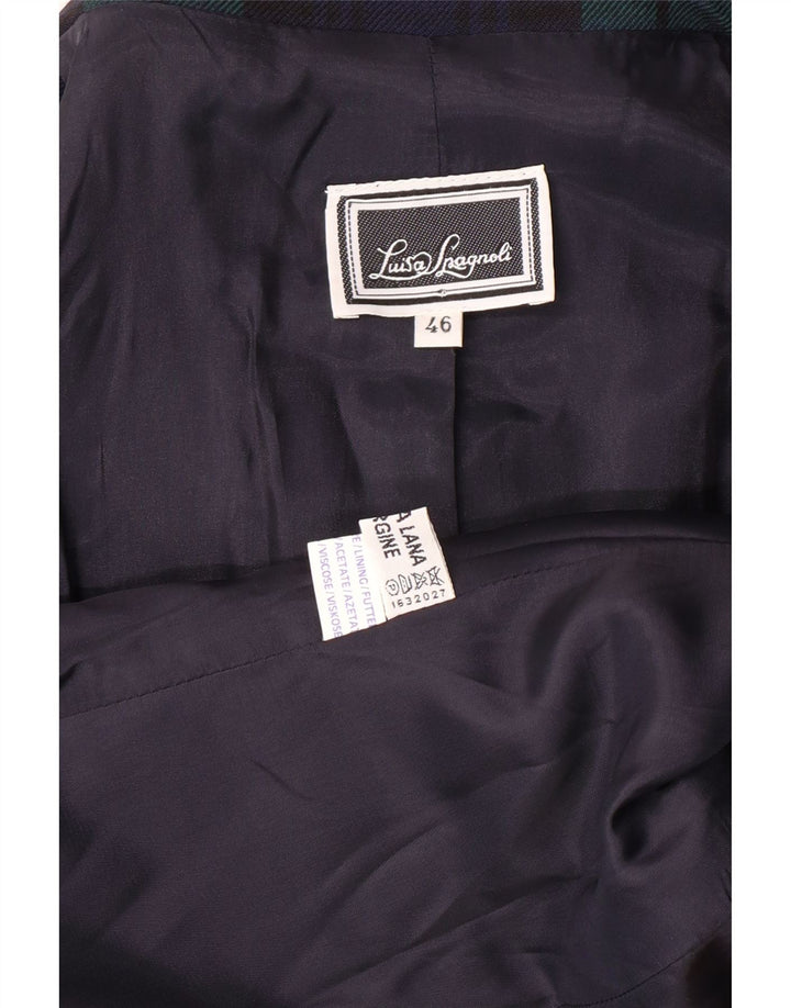 LUISA SPAGNOLI Chaqueta Blazer para Mujer IT 46 Grande Verde Cuadros Clásico