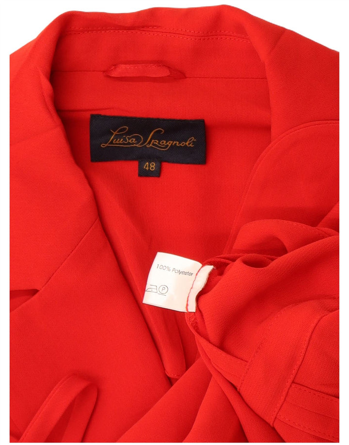 Luisa Spagnoli Chaqueta Blazer de 1 Botón para Mujer IT 48 XL Poliéster Rojo