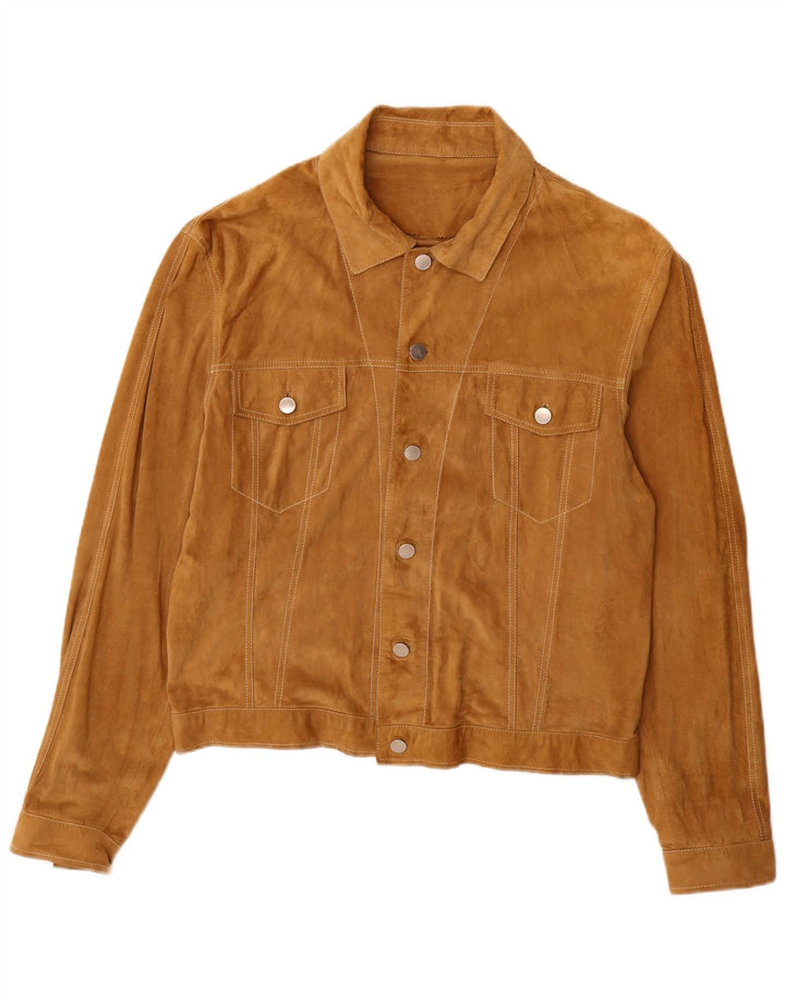 Chaqueta de ante vintage para hombre IT 52 XL Cuero beige