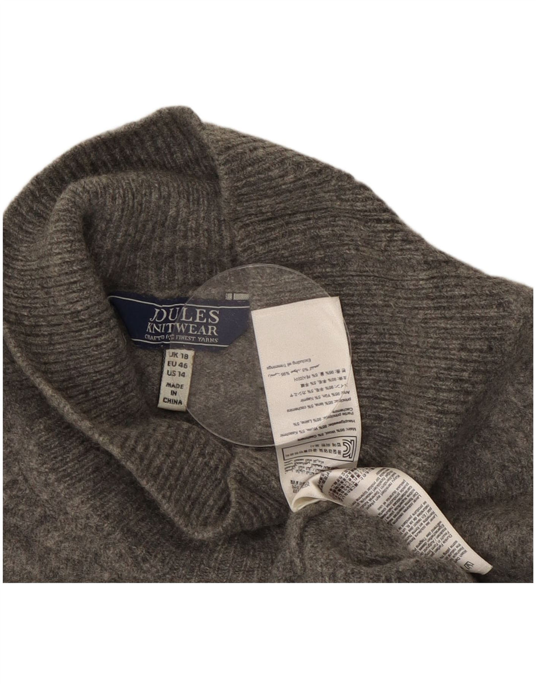 JOULES Jersey extragrande con cuello de tortuga para mujer UK 18 XL Lana gris