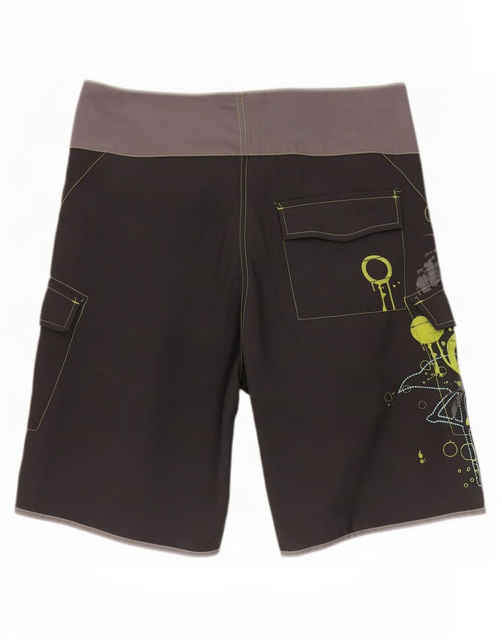 Adidas Hombre Shorts De Baño Gráfico Poliéster Color Block Gris Medio