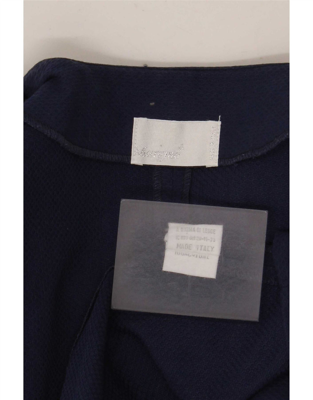 Vintage mujer regular vaina vestido Reino Unido 14 medio azul marino algodón